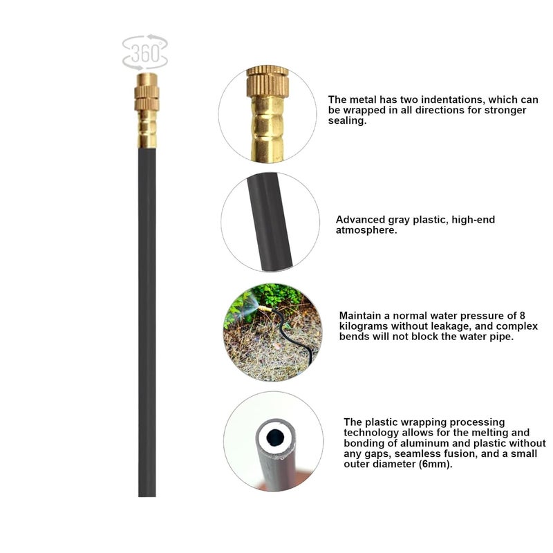 MOCOBER New drip Irrigation kit, Automatic Garden Watering System, Quick Connector and 360-degree Bending Dropper atomizing Copper Nozzle, Garden Plant Lawn Courtyard Watering System.(13 Spray nozzles) - Image 4